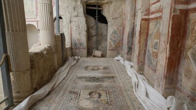Gaziantep’in Nizip ilçesine bağlı Zeugma Antik Kenti’nde devam eden kazı