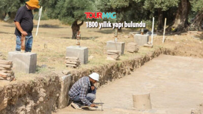 İzmir’in Torbalı ilçesindeki Metropolis Antik Kenti’nde geometrik desenlerle süslü mozaiklerin