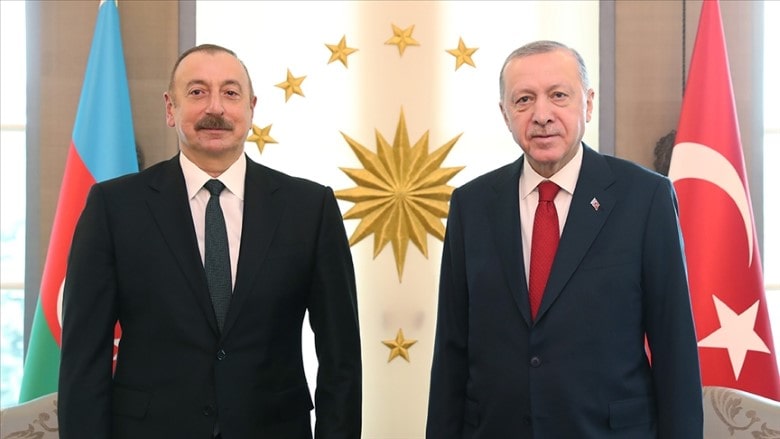Cumhurbaşkanı Recep Tayyip Erdoğan, Azerbaycan Cumhurbaşkanı İlham Aliyev ile bir