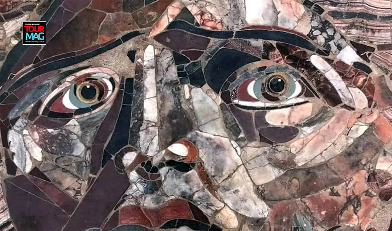 The approximately 2000-year-old Medusa mosaic, which was covered over in